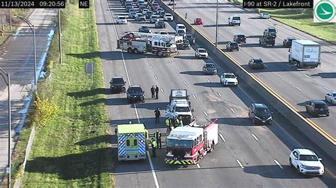 Crash blocks traffic on I-90 westbound near E. 55th Street