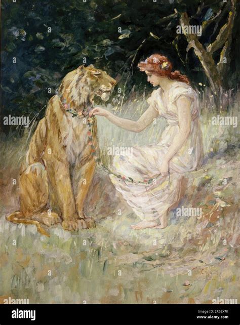 Lady and the Tiger. watercolor. Date: 1900. Museum: Smithsonian ...