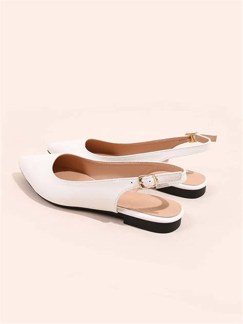 Point Toe Slingback Flats | SHEIN USA