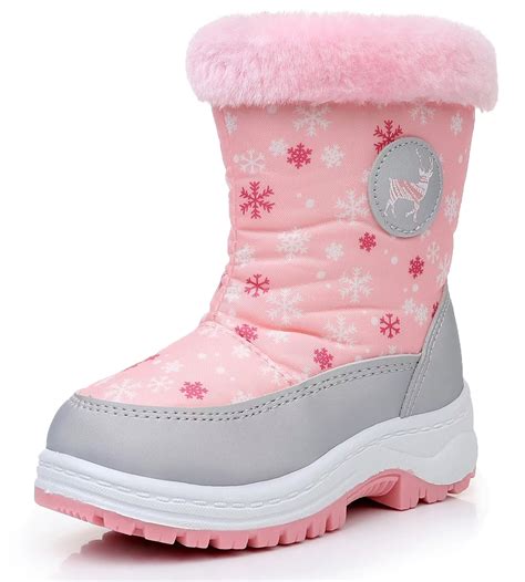 Apakowa Kids Boys Girls Snow Boots Waterproof Warm Winter Boots Slip ...