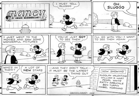 BUSHMILLER - Nancy Sunday 7/27 1975, Nancy and Sluggo, silent film ...
