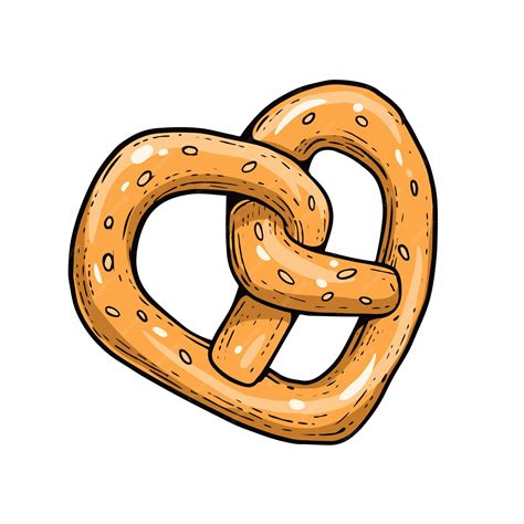 Premium Vector | Hand drawn colorful pretzel cute art cartoon vector ...