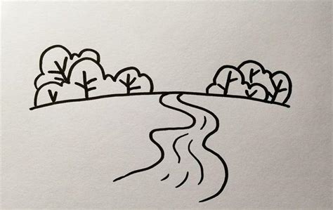 河边风景简笔画-天马图吧