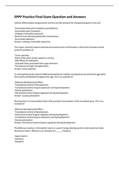 EPPP Practice Final Exam Question and Answers - EPPP - Stuvia US