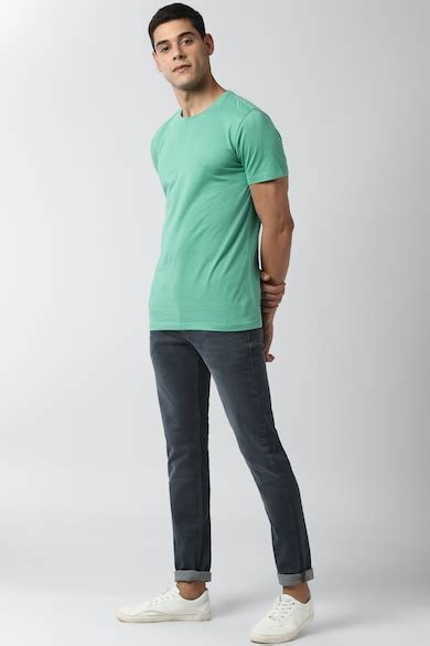 Buy Men Green Solid Round Crew Neck Crew Neck T-shirt Online - 574482 ...