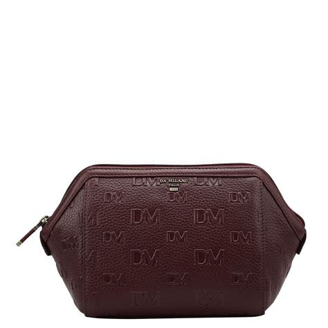 Monogram Wax Leather Vanity Pouch - Blood Stone – Da Milano