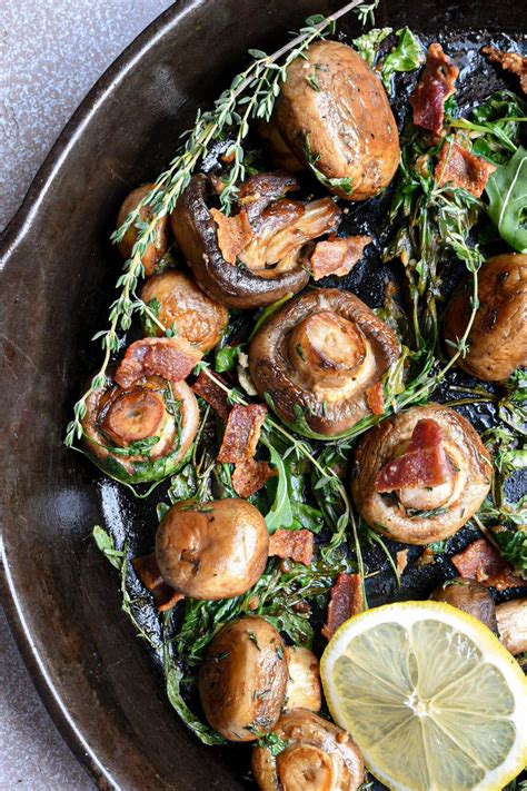 Bacon Sautéed Baby Bella Mushrooms - Recipe Hippie