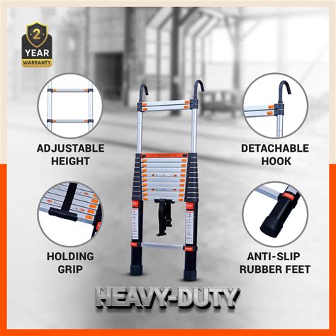 13 Step Aluminium Telescopic Ladder – Bathla Home