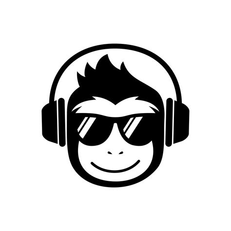 monkey headphone logo 10619690 Vector Art at Vecteezy
