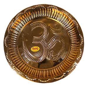 TRM Brass Prasad Plate, No.7, 1 Piece : Amazon.in: Home & Kitchen