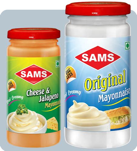 Sams Veg Mayonnaise and Cheese Jalapeno Mayonnaise Pack of 2 250 grams ...