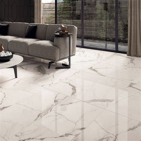 Happy Floors Statuario Luxe 24" x 24" Rectified Polished Porcelain Til