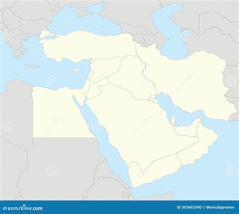 Middle Eastern Blank Map