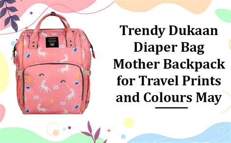 Buy Trendy Dukaan Diaper Bag/Mother Backpack for Travel (Printed Peach ...