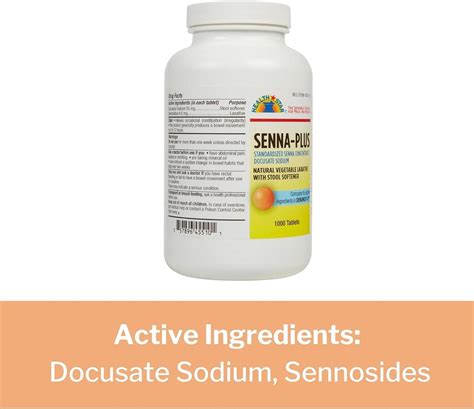 Senna Plus Stool Softener Tablet 1000/Bottle 50mg/8.6mg Docusate Sodium/Sennosides - 455-01-GCP ...