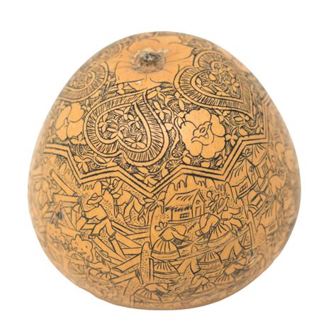 Handcarved Peruvian Carved Gourd, A Story of Farming & Peruvian Life ...