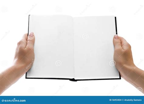 Hands Holding An Open Book With Blank Pages Stock Photo - Image of ...