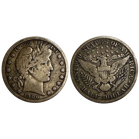 >1906-O U.S. Silver Barber Half Dollar and 1906-D U.S. Silver Barber ...