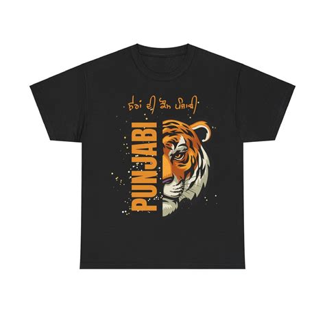 Singh Lion Face Heavy Cotton Tee Punjabi T-shirt Punjab Sikh Gift ...
