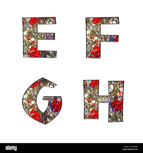 Stained glass font Banque d'images détourées - Alamy