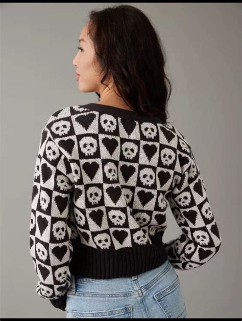 American Eagle Halloween Skull Cardigan : r/findfashion