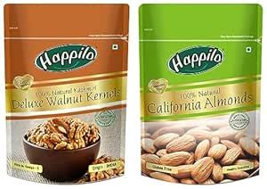 Happilo 100% Natural Premium Californian Almonds, Dried, 200G : Amazon ...