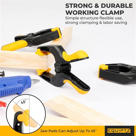 Buy EQUIPTZ Spring Clamps Heavy Duty, 4-Pack 6-inch Large Plastic ...