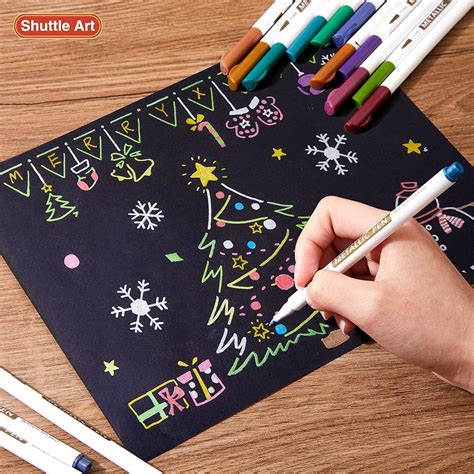 ShuttleArt Shuttle Art Metallic Marker Pens, 24 Colors Metallic India ...