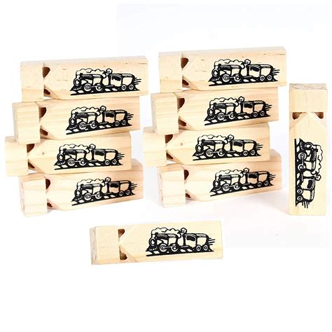 Retenda Wooden Small Train Whistles - Pack of 10 3.5 Inches - Picture ...