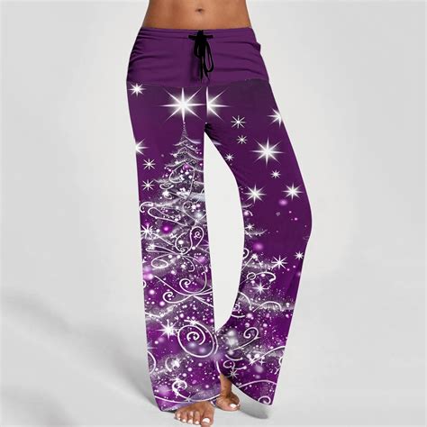 WXLWZYWL Women's Christmas Pajama Pants Comfy Pajamas Drawstring ...