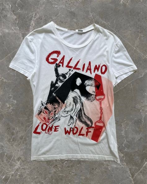 "john galliano" wolf graphic paint T-shirt | IRUSE second