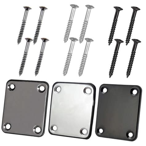 3 Pack Different Colors Electric Guitar Neck Plate with Crews ...