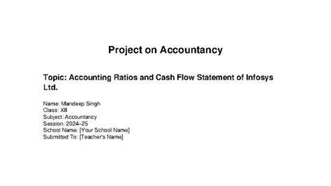Accounting Project on Ratios & Cash Flow Statement of Infosys Ltd ...
