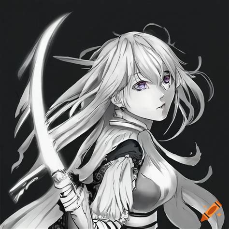 Anime girl wielding a sword on Craiyon