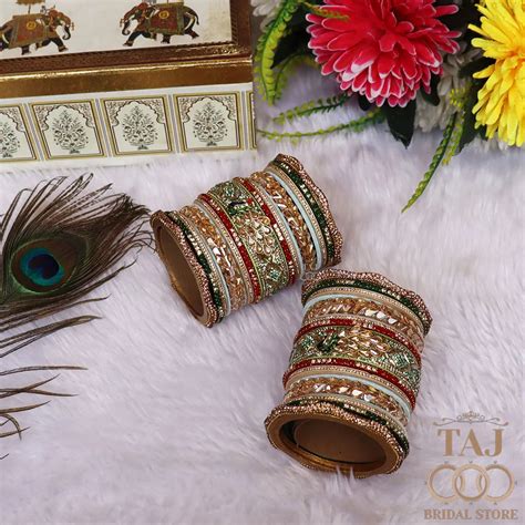 Rajasthani Lac Bridal Bangles Set With New Peacock and Kundan Design ...