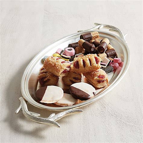 Antler Oval Silver Serving Tray