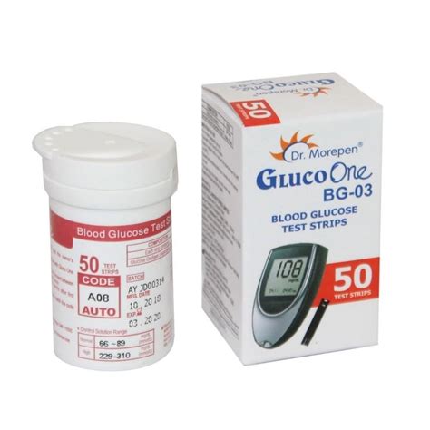 Dr. Morepen Gluco one BG03 50 strips with life rehabs 50 lancets Health ...