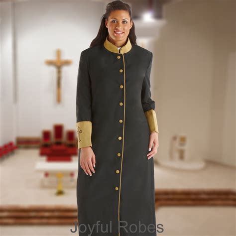 301 W. Women's Clergy/Pastor Robe Black/Gold | Clergy women, Office ...