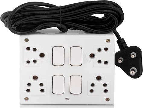 HI-PLASST AC 01 (4+4) Plastic Brown Extension Board Multi Outlet ...
