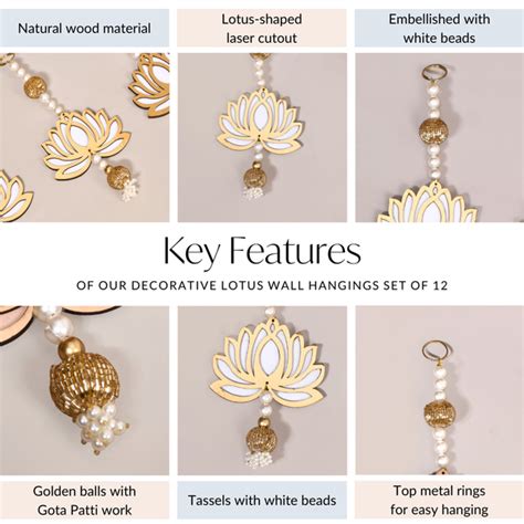 Decorative Lotus Wall Hangings Set Of 12 Online - Premium Wall ...