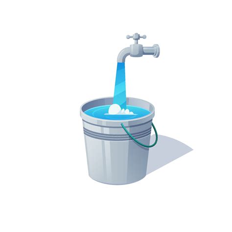 Illustration fill the water in the bucket until it's full vector ...