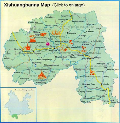 Map Of Xishuangbanna China
