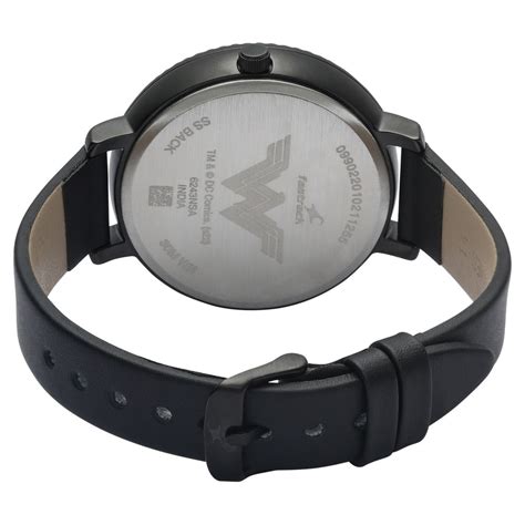Buy Online Fastrack Wonder Woman Quartz Analog Black Dial Leather Strap ...
