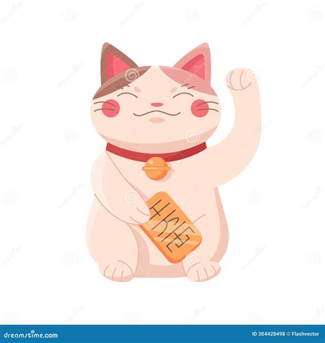 Japanese good luck cat stock illustration. Illustration of neko - 304428498