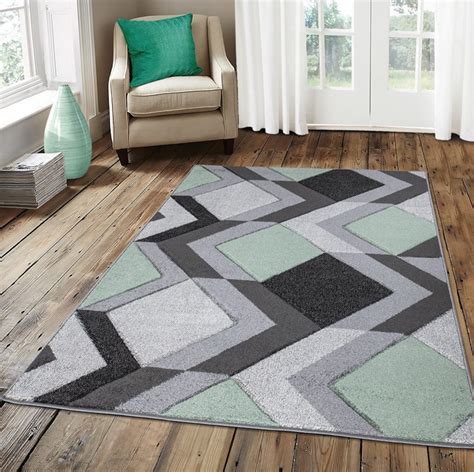 New Mint Neo Green Grey Rugs Small Large Mats Modern Contemporary ...