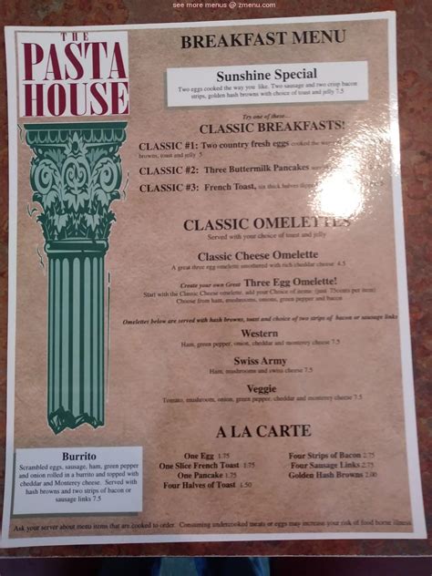 Online Menu of The Pasta House Restaurant, Kinde, Michigan, 48445 - Zmenu