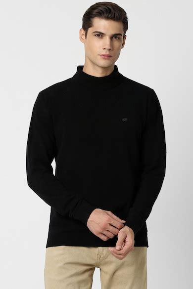 Buy Men Black Solid Turtle Neck Sweater Online - 965939 | Peter England
