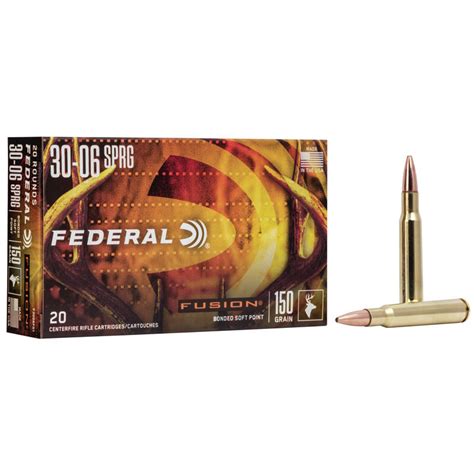 Federal Cartridge Fusion Rifle, 30-06 Springfield, 150 Grain, Box of 20 ...