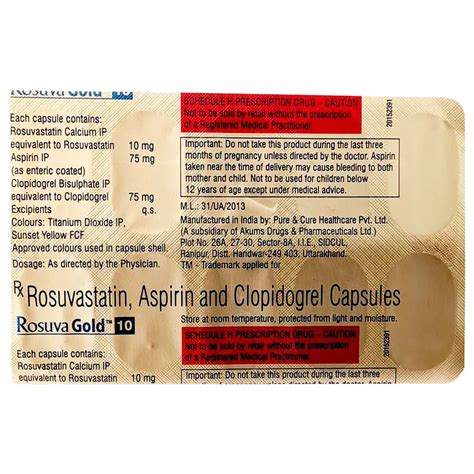 Buy Rosuva Gold 10 Capsule online | Uses, Side Effects, Price and ...