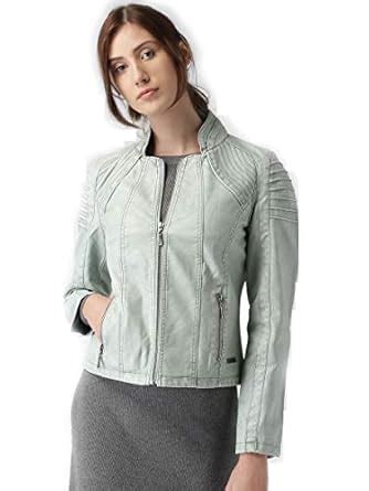 Buy Mast and Harbour Women's Biker Jacket (Mint Green, XL) at Amazon.in